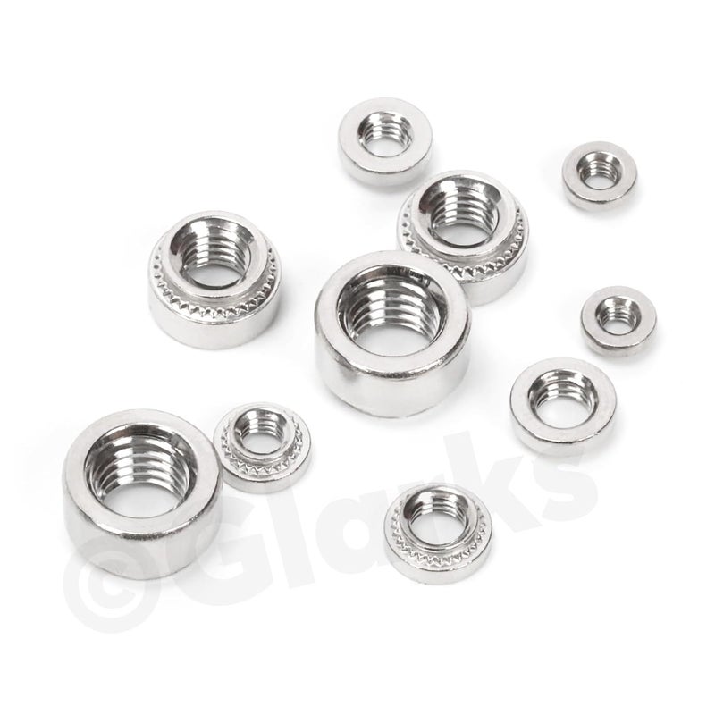 Glarks طقم صواميل ذاتية التثبيت 100 قطعة M3 M4 M5 M6 M8، صمولة ريفيت رأس دائري من الفولاذ المقاوم للصدأ 304، صمولة ذاتية التثبيت مزخرفة لمثبتات الآلات والمنتجات الكهربائية والصناعية - Image 5